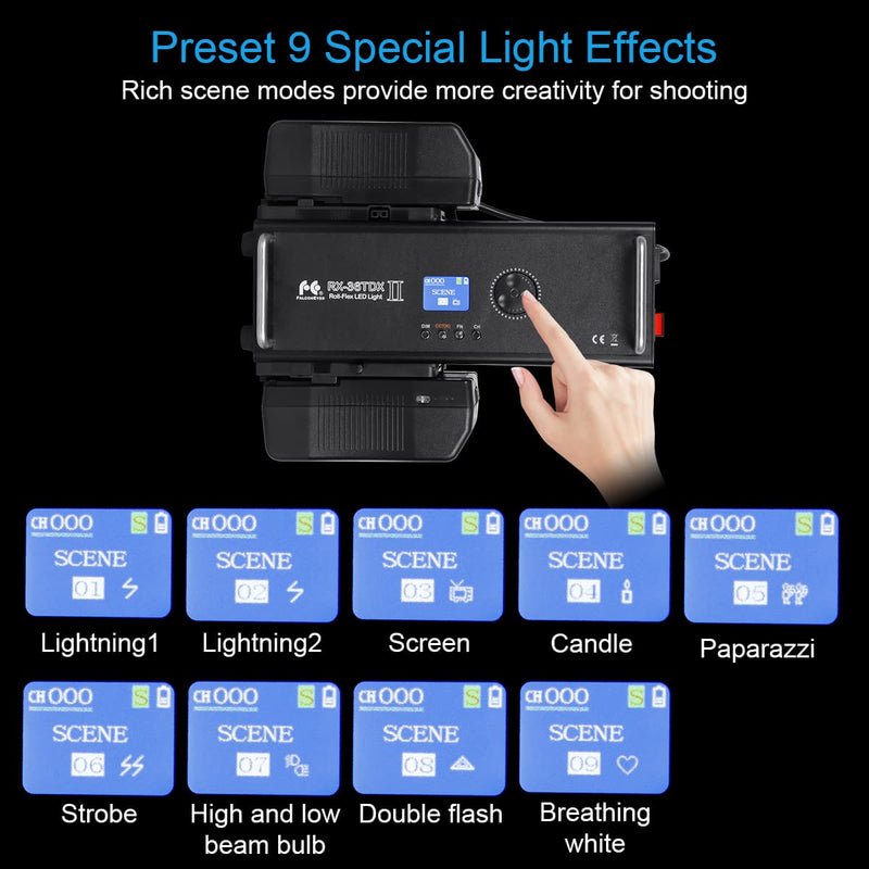 FalconEyes RX-36TDX II Flexible LED Light KIT IPX8 Waterproof 9 SPre-Programmed Lighting Effects