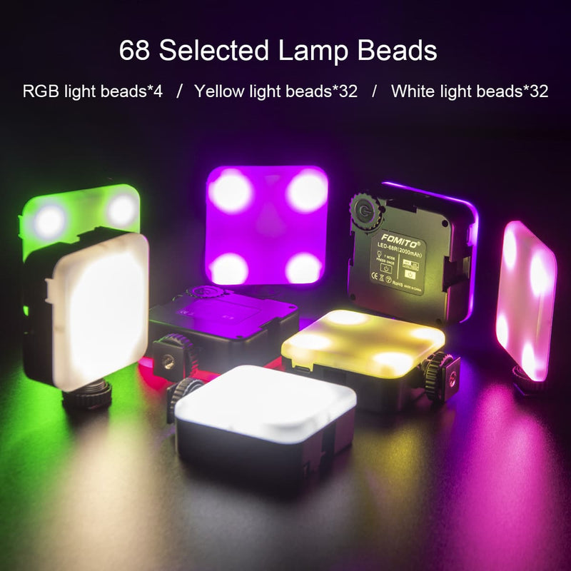Fomito Mini RGB Multifunction LED Color Fill Light LED-68R 72pcs LED Built-in Li-lon Battery