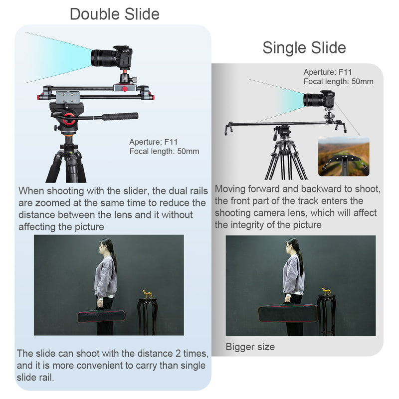 Fomito double distance Carbon Fiber slider rail slider track dolly ultra silent motor control