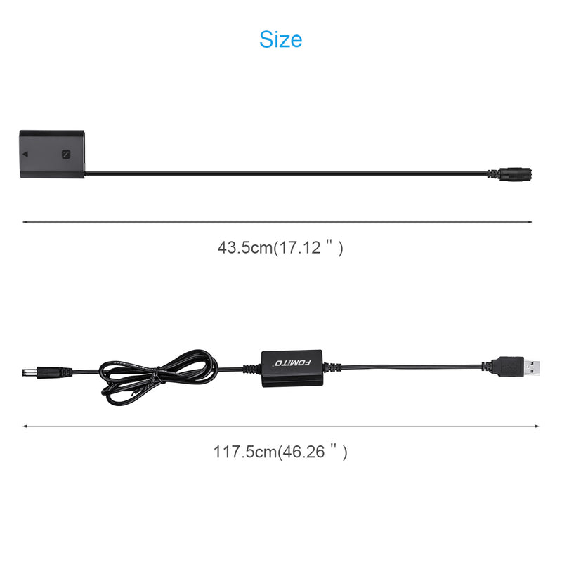 Fomito Sony FZ100 Dummy Battery USB Mount Fully decoded dummy battery 5V 2A