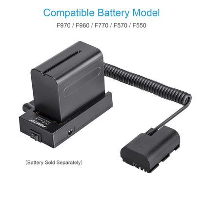 Fomito NP-F970 F750 F770 F550 Battery Adapter Replacement ACK-E6 AC-E6 LC-E6 to LPE6 Dummy Battery