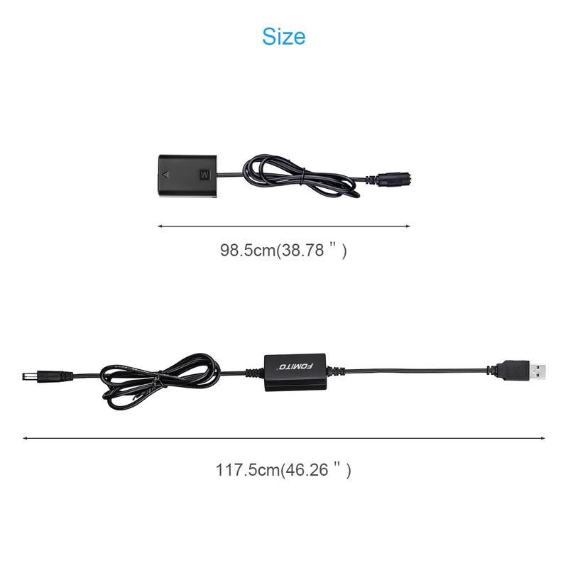 Fomito Sony FW50 Dummy Battery USB Mount Fully decoded dummy battery 5V 2A