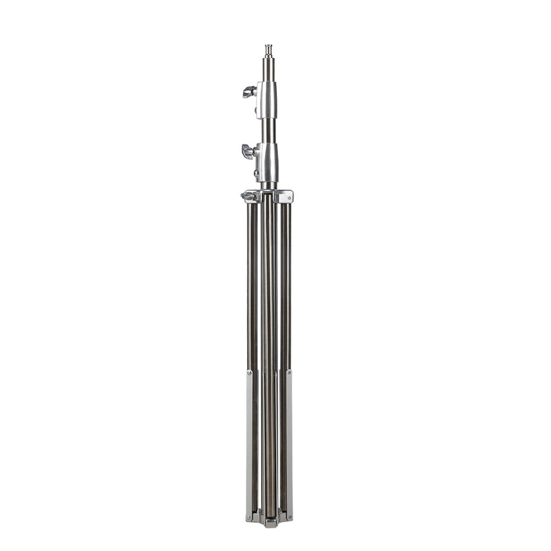 NiceFoto 102"/260cm Silver Light Stand LS-280S Stainless Steel 3 Section Heavy Duty Built-in Spring