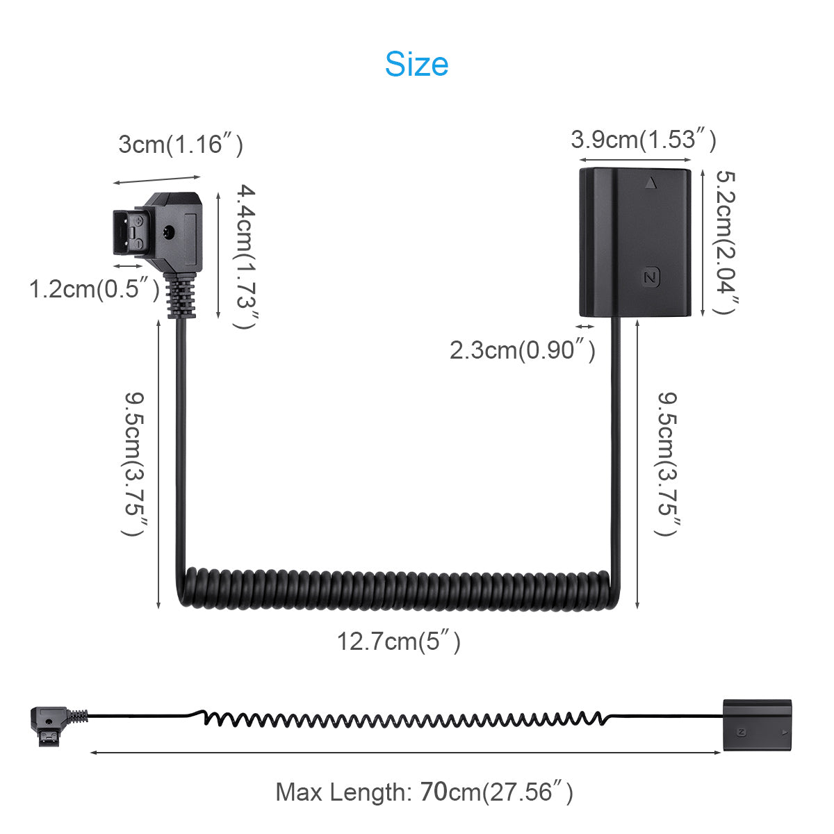 Fomito NP-FZ100 D-Tap Port Power Adapter Replacement for Sony Battery Charger A7R4 A7R3 A9 A6600