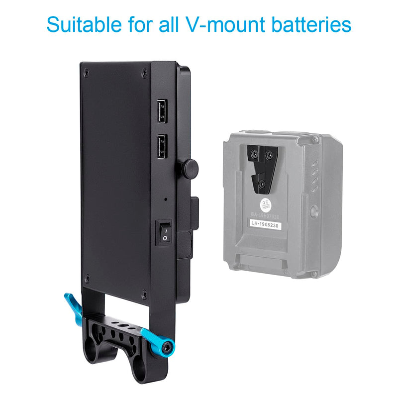 Fomito Battery Adaptor 6 in 1 Expansion Port For V Mount Batteries Camera Bracket Camera DSLR Cage