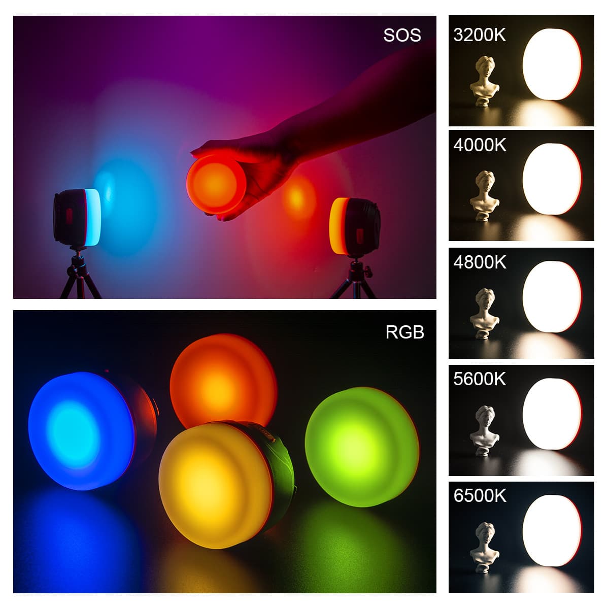 LED Camping Tent Light With RGB Light 2 Pack