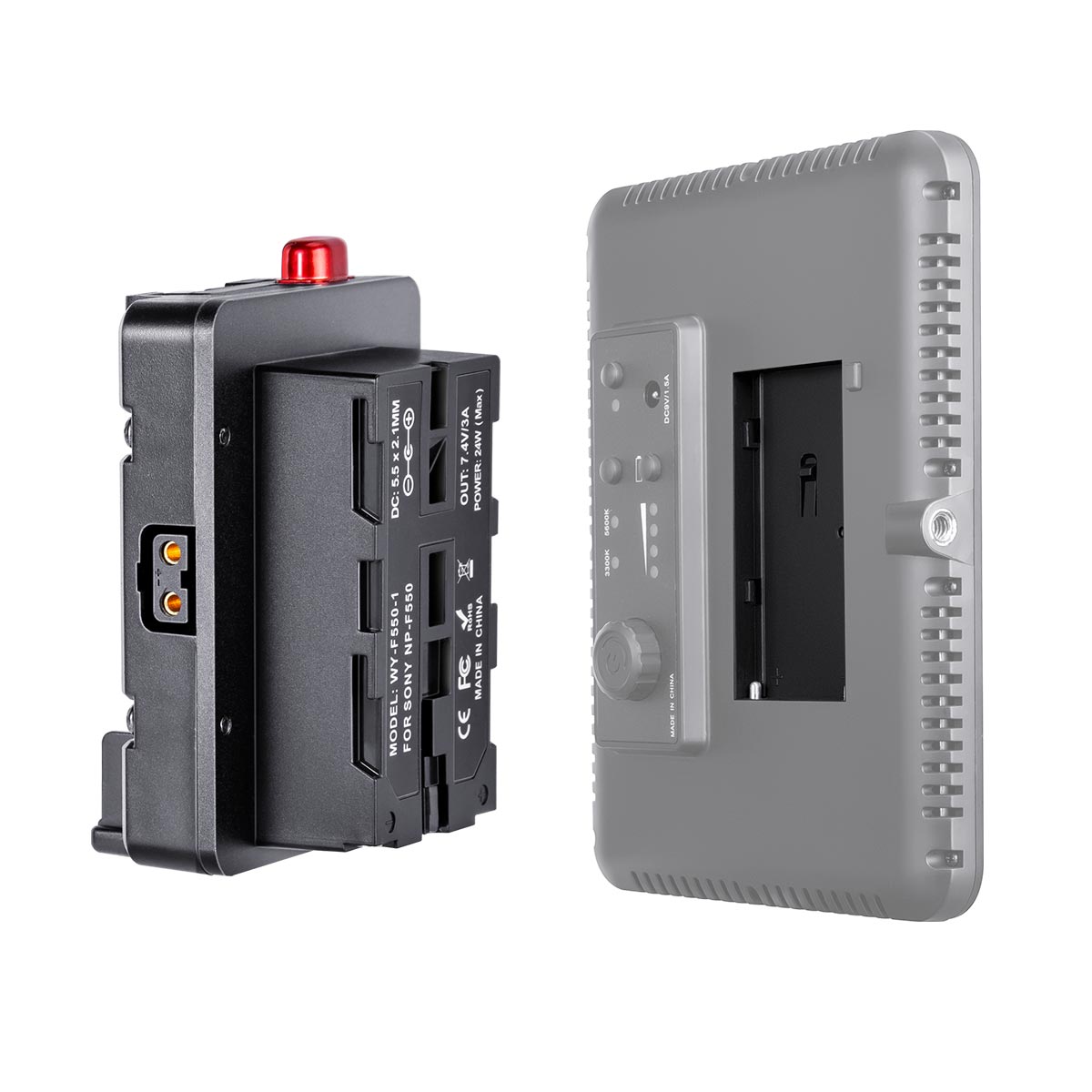 Fomito NP-F Dummy Battery to V-Lock V Mount Plate for Sony F970 F750 F550 Battery to Camera Monitor