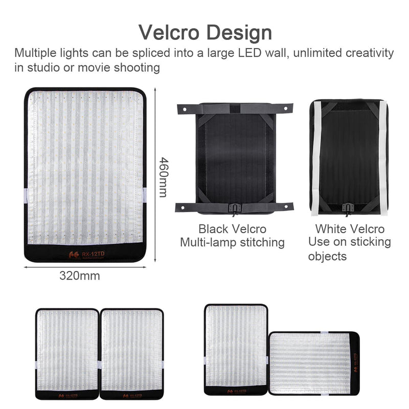 Falcon Eyes 50W Photo Light Waterproof Portable LED 280pcs Flexible LED Panel Light Mat Lamp RX-12TD