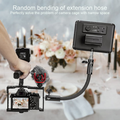 Fomito 30cm Extension Hose 25KG Load-bearing Flex Tube Adjustable Clamp Mount with Convert Screw