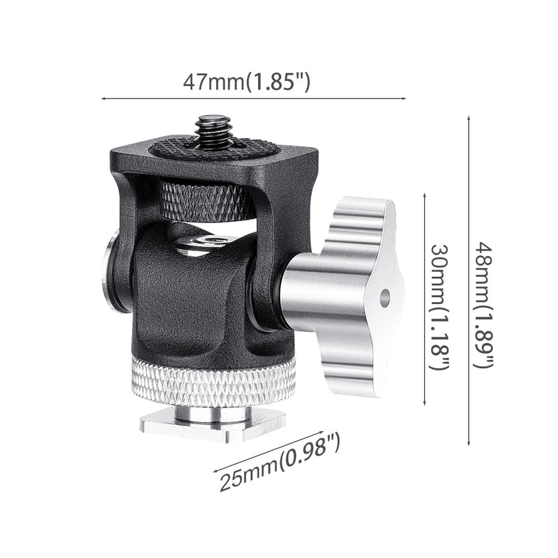 Fomito Upgraded Mini Ball Head Z3 Stable Tripod Head with Lock and Hot Shoe Adapter 1/4" Screw Hole