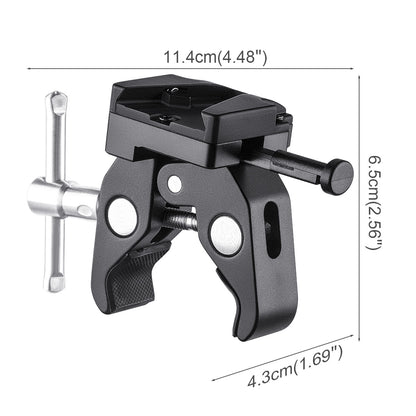 Fomito Upgraded V Mount Battery Clamp Quick Anti- slip Release Plate for Light Stand or Support Rod FMT-VJ