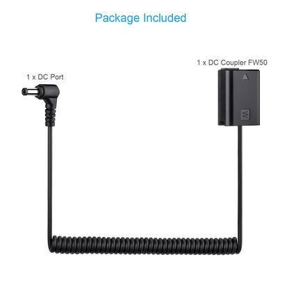 Fomito Sony FW50 Dummy Battery DC Port Fully decoded 8V for A7 A7R A7S A7R2 A6500 A5100 A3000 Nex5