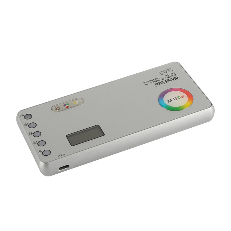 NiceFoto TC-168 RGB.W Bi-color 2800-9900K 10W Pocket LED Video Light Built-in Li-ion Battery