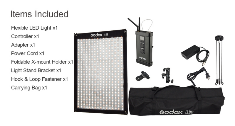 Godox Rollable Flexible LED Light FL60/FL100/FL150S/FL150R with Controller+Remote Control+Support