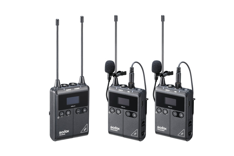 Godox Little Bee UHF Wireless System Transmitter TX1 and Receiver RX1 StickUp Handheld Microphone