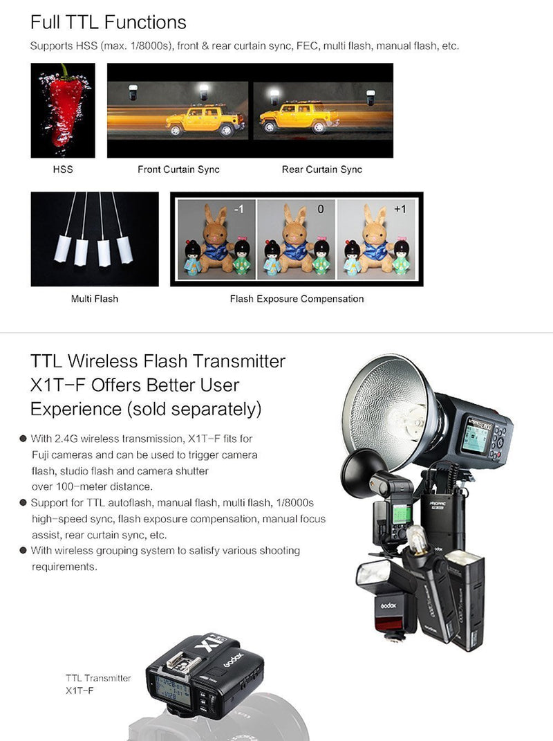 Godox TT350F 2.4G HSS 1/8000s TTL Speedlite for Fuji Cameras - FOMITO.SHOP