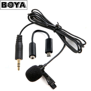 BOYA BY-LM20 Lavalier Clip-on Microphone for GoPro Hero 4 3 3+ Canon Nikon Sony Panasonic DSLR Camera Camcorder Audio Video Mic