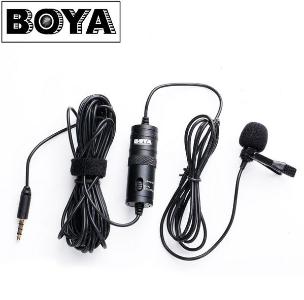 BOYA BY-M1 Professional Microphone 6M Lavalier Stereo Audio Recorder Interview Clip Mic For Nikon Canon DSLR iPhone 6s 7