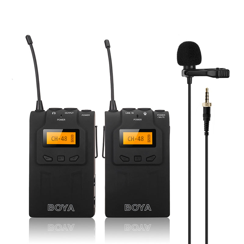 BOYA BY-WM6 Professional Wireless Microphone System 48 Channel Omni-directional Lavalier Microphone For DSLR Camcorders