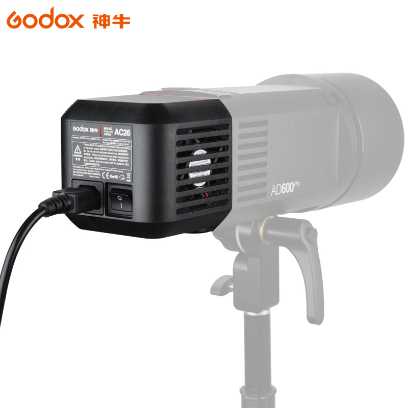 Godox AC-26 AC Power Unit Source Adapter with Cable for AD600B AD600BM AD600M AD600 AD600Pro