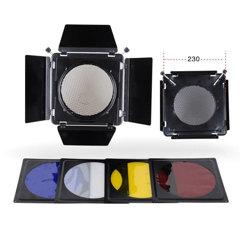 NiceFoto SN-12 Studio Flash Accessories Elinchrom Barn Door Filter Kits for Elinchrom Standard Reflector 230mm Standard Hood (Φ230)