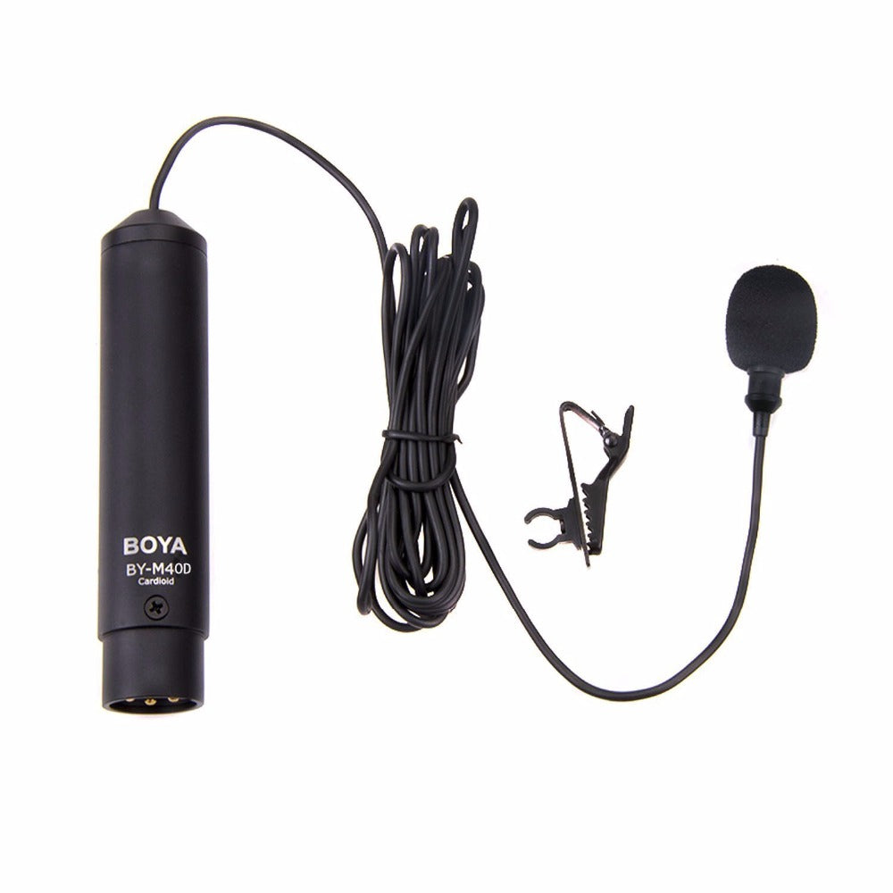 BOYA BY-M4OD Lavalier Microphone Includes lapel clip, foam windscreen Broadcast-quality condenser mic is ideal for video use