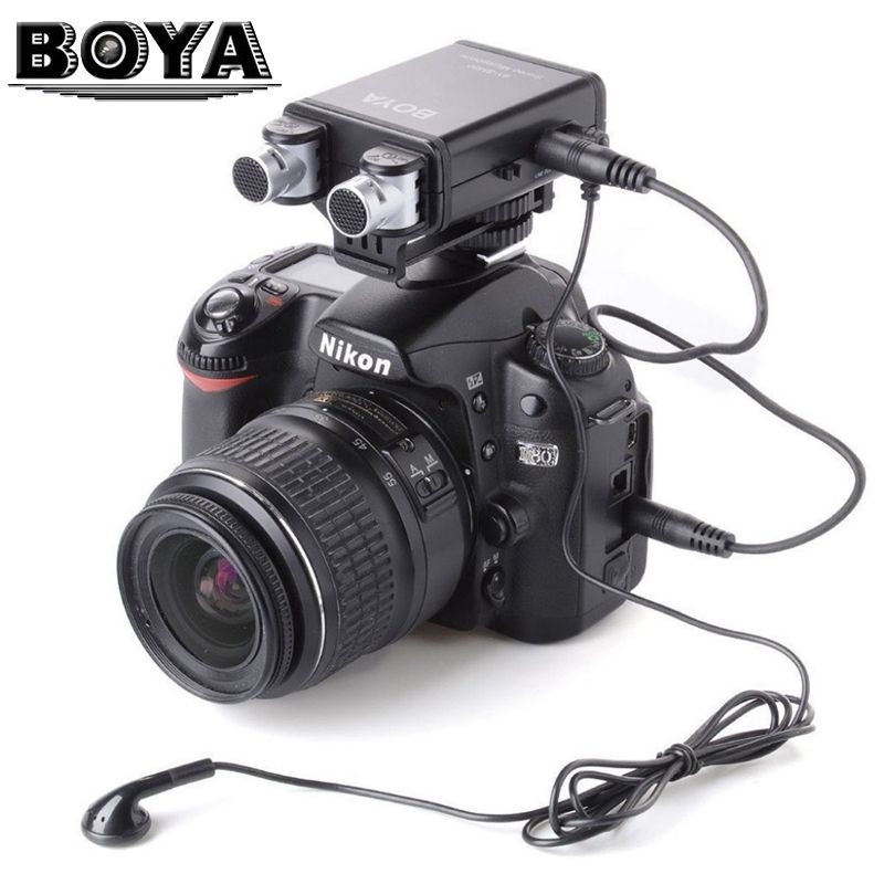 BOYA BY-SM80 Mini Stereo X/Y Condenser Microphone for Canon Nikon DSLR Camera Camcorder Audio Recorder