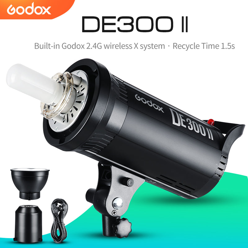 Godox DE300II 300WS Studio Flash Light with 2.4G Wireless X System GN58 for Photography Studio Wedding