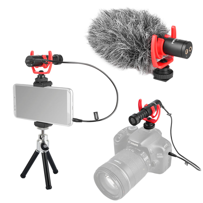 MICMOV V-2 Shotgun Microphone Super-Cardioid Mic Compatible with Shock mount Tripod 3.5mm Interface