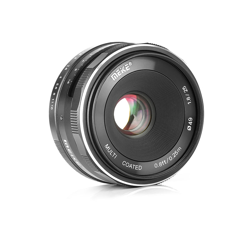 MEIKE MK-25MM F/1.8 Wide-angle Mirrorless Camera Lens Fit for Sony Fujifilm Nikon 1 Canon EFM M4/3