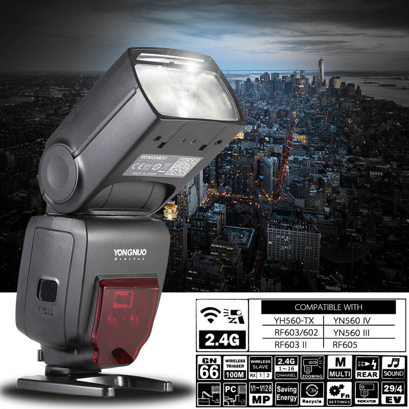 YONGNUO YN660 Flash Speedlite GN66 2.4G Wireless Radio Master Slave for Canon Nikon