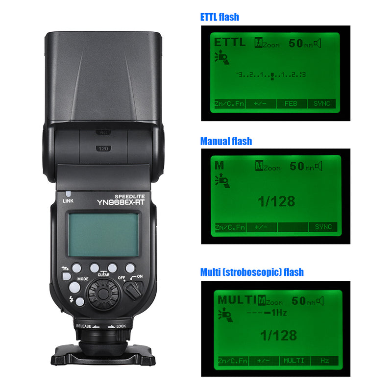 YONGNUO YN968EX-RT Wireless TTL Master Flash Speedlite with Built-in LED Light 1/8000s HSS for Canon 500D 550D 40D 1000D 1100D