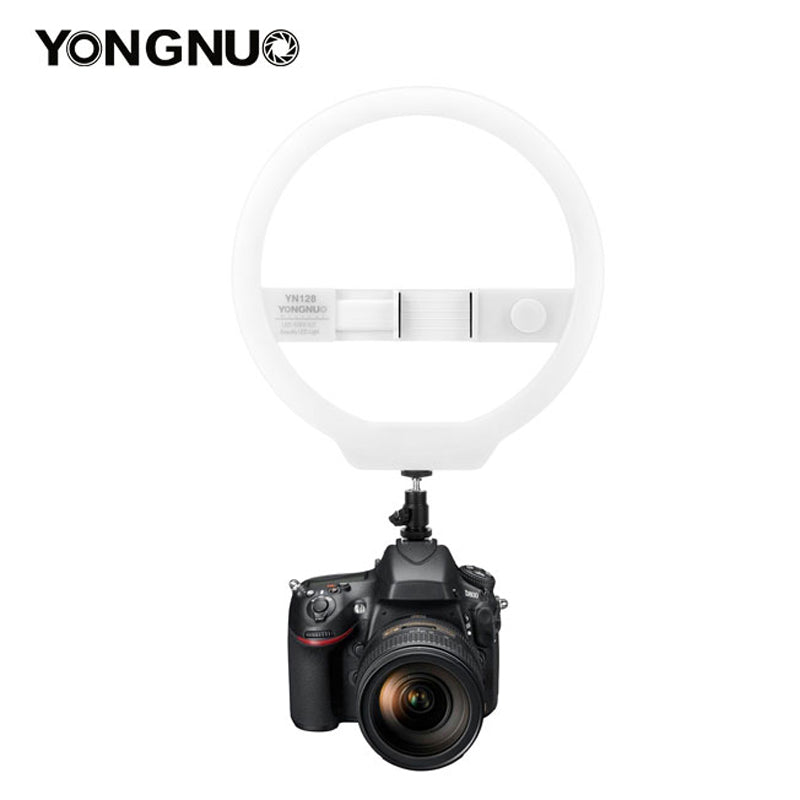 YONGNUO YN128 Camera Photo/Studio/Phone/Video 128 LED Ring Light 3200K-5500K Photography Dimmable Ring Lamp For Iphone 7/7 plus
