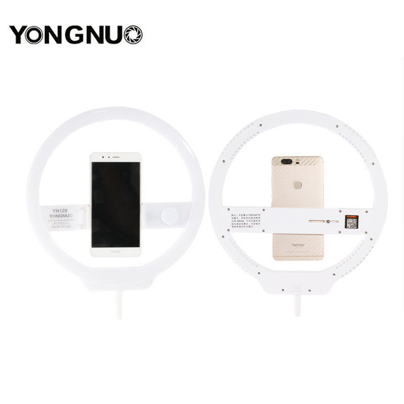 YONGNUO YN128 Camera Photo/Studio/Phone/Video 128 LED Ring Light 3200K-5500K Photography Dimmable Ring Lamp For Iphone 7/7 plus