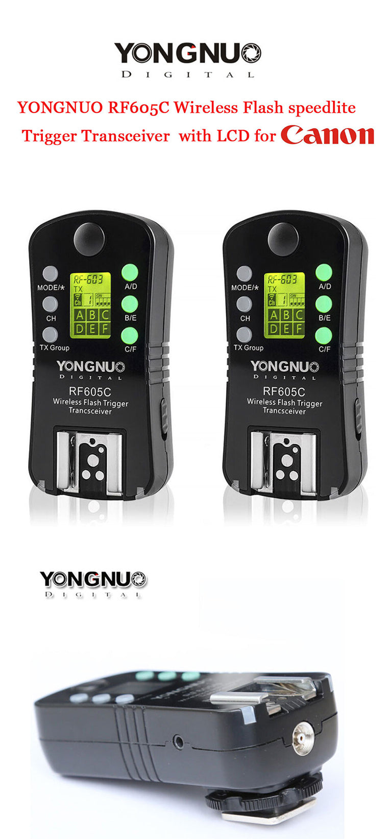 YONGNUO RF-605 RF605 Wireless Flash Trigger with LCD For Nikon Canon compatible RF603II YN560IV YN685 YN660 YN560III