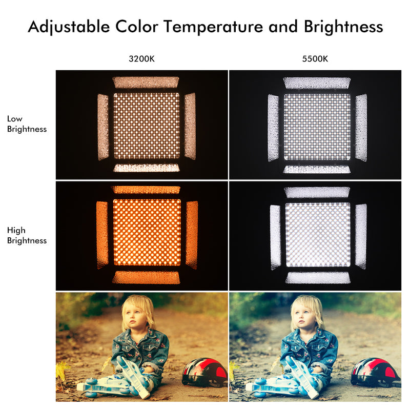 YONGNUO YN860 3200K-5500K Bi-Color Temperature Pro LED Video Light Fill Light CRI 95+ w/CT Filters Video Light