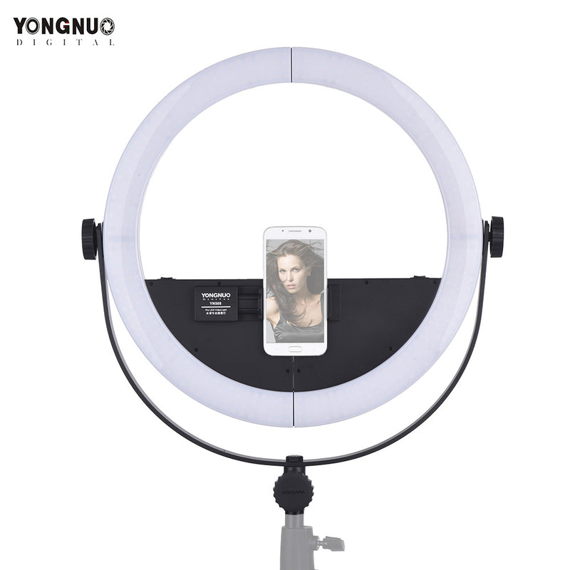 YONGNUO 2 in 1 Youtube LED Video Lamp YN508 Photography Dimmable Ring light with U-type Bracket for iPhone X Samsung Mobile