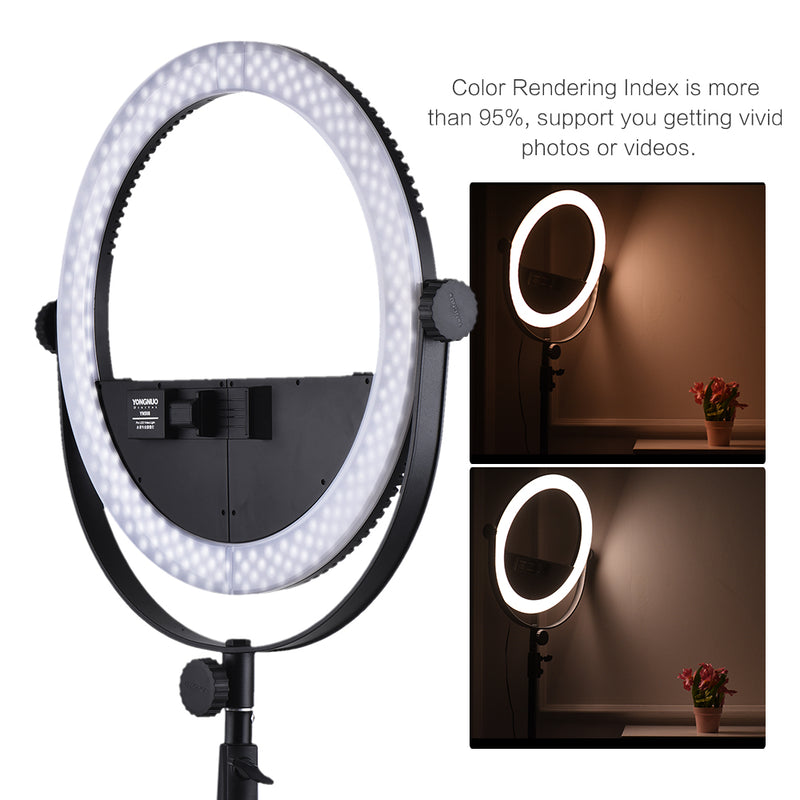 YONGNUO 2 in 1 Youtube LED Video Lamp YN508 Photography Dimmable Ring light with U-type Bracket for iPhone X Samsung Mobile