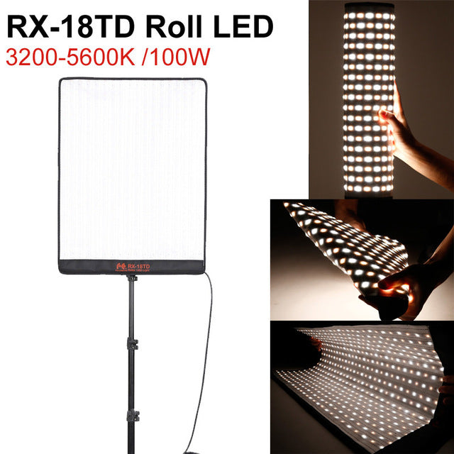 Falcon Eyes RX-18TD 504pcs 3200-5600K Stepless dimming LED Light Roll Flexible Waterproof Mat Led Studio Panel light Mat