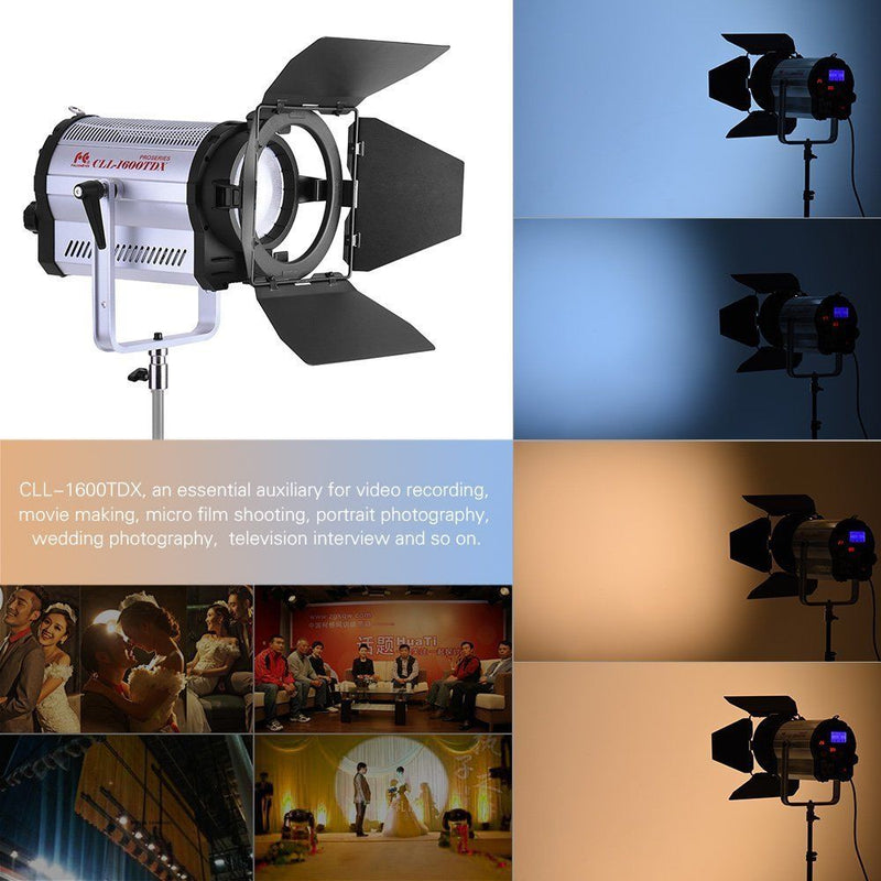 Falcon Eyes 160W Fresnel LED Light Bi-color Adjustable Studio Video Light DMX512 system LED Light with Cooling Fan CLL-1600TDX