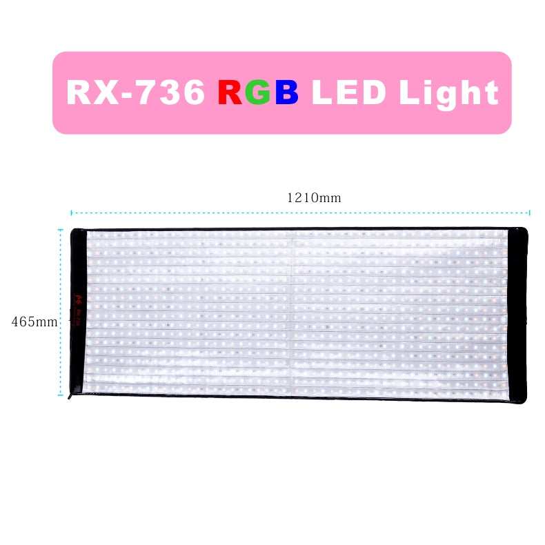 Falcon Eyes 200W RX-736 RGB 2000K~9999K Color Temperature Portable LED Video Light Lamp Rollable Cloth Studio Lighting Panel