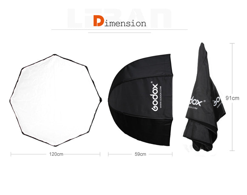 Godox SB-UBW Portable Octagon Softbox Umbrella Brolly Reflector for Speedlight Flash