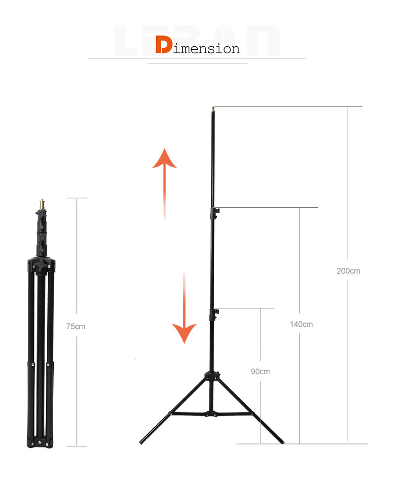 Photo tripod Godox 304 200cm stable Light Stand with 1/4 Screw Head for Studio Photo Flash Lighting