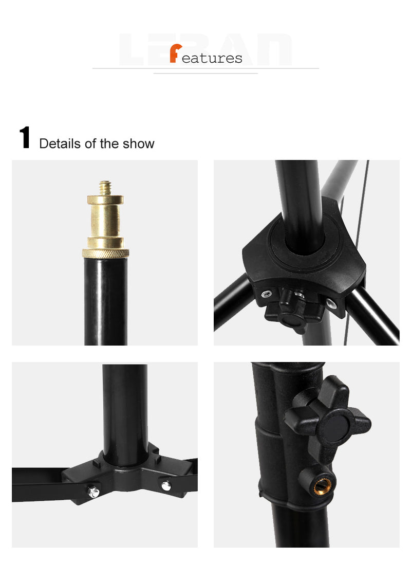 Photo tripod Godox 304 200cm stable Light Stand with 1/4 Screw Head for Studio Photo Flash Lighting