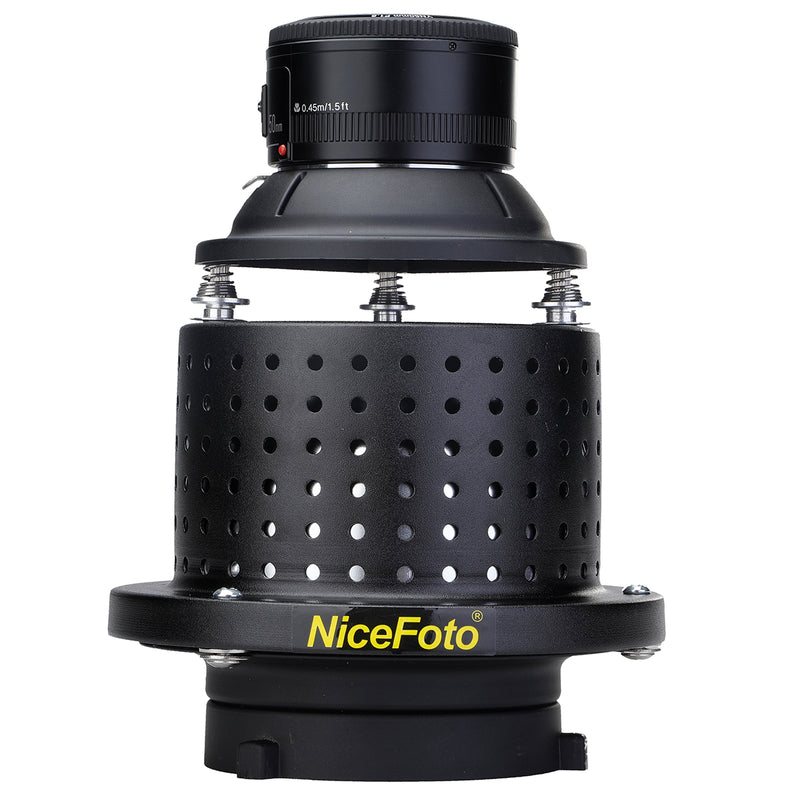 NiceFoto SN-29 Professional Optical Spot Bowens Mount Replaceable Mount Snoot for LED Light Flash