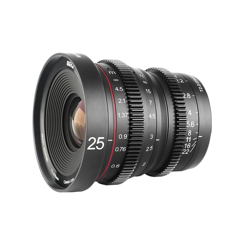 Meike 25mm T2.2 Manual Focus Cinema lens Fit for Sony Fujifilm M4/3