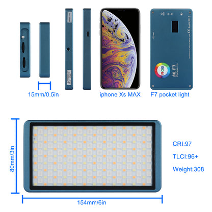 Falcon Eyes F7 12W RGB Portable LED Pocket Fill Light On Camera Light With Special-Effects Mode