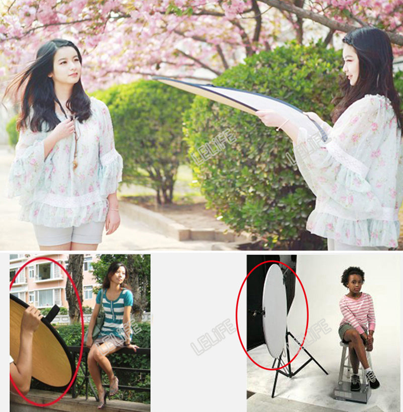 32" 80cm 5in1 Collapsible Portable Light Reflector Diffuser Round Photo disc Multi Color Reflector