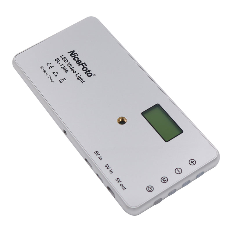 NiceFoto SL-120A Pocket Bi-color LED Video Light 3200K-6500K Built-in 4000mAh Lithium Battery