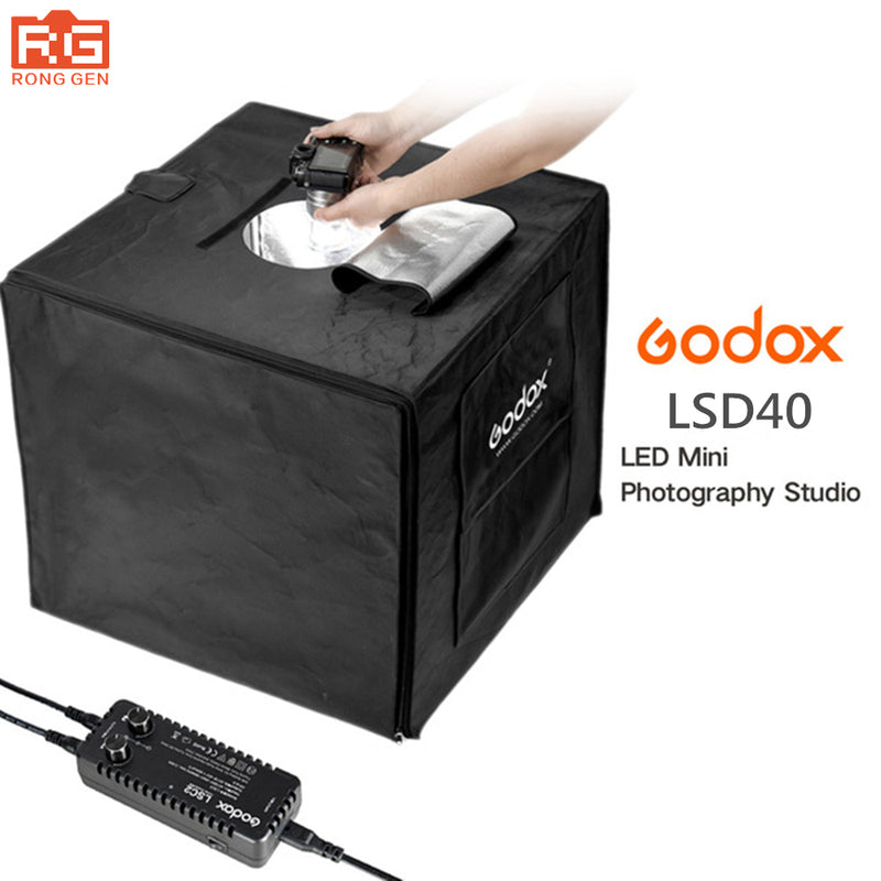 Godox LSD40 40*40cm 40W Portable Foldable Mini LED Photography Studio Shooting Tent Softbox with PVC Backgrounds + Carry Bag for Shooting Product